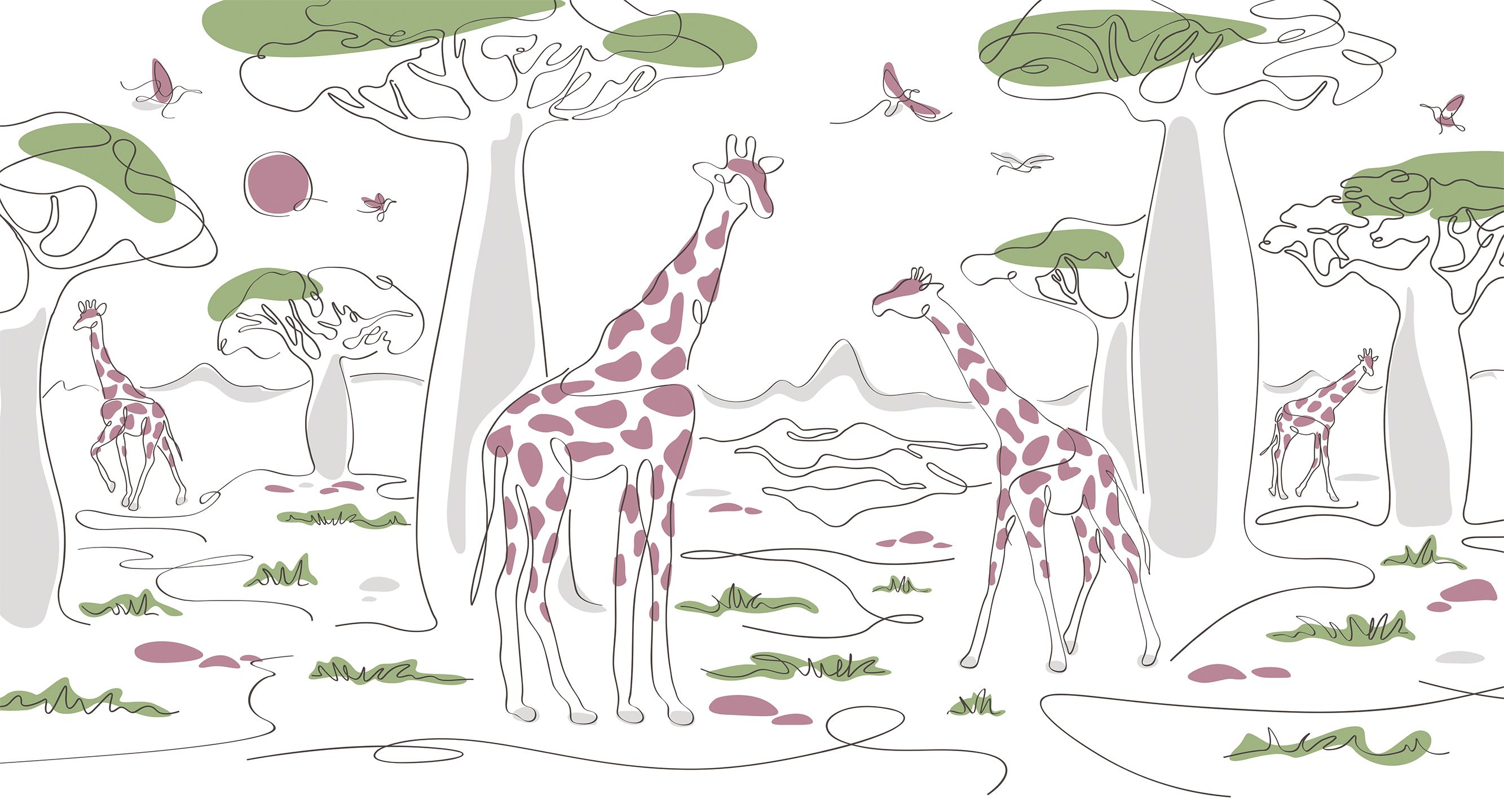 267016 Creativille Жирафы в саванне