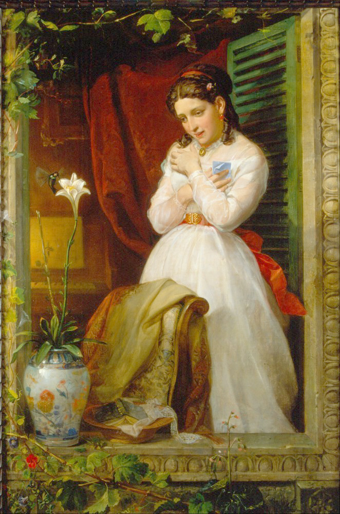 Affresco Жанровые сцены Manuel Ocaranza, The love of the Humming Bird