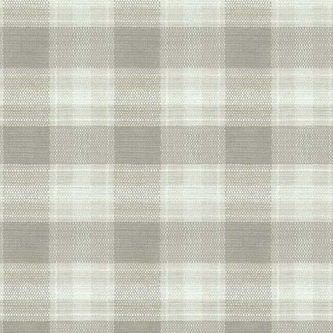 York  Simply Farmhouse  Woven Buffalo Check Wallpaper- Linen FH4083
