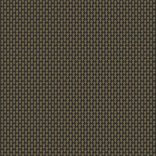 York  Rifle Paper Co.  Petal Wallpaper- Black & Metallic Gold RP7363