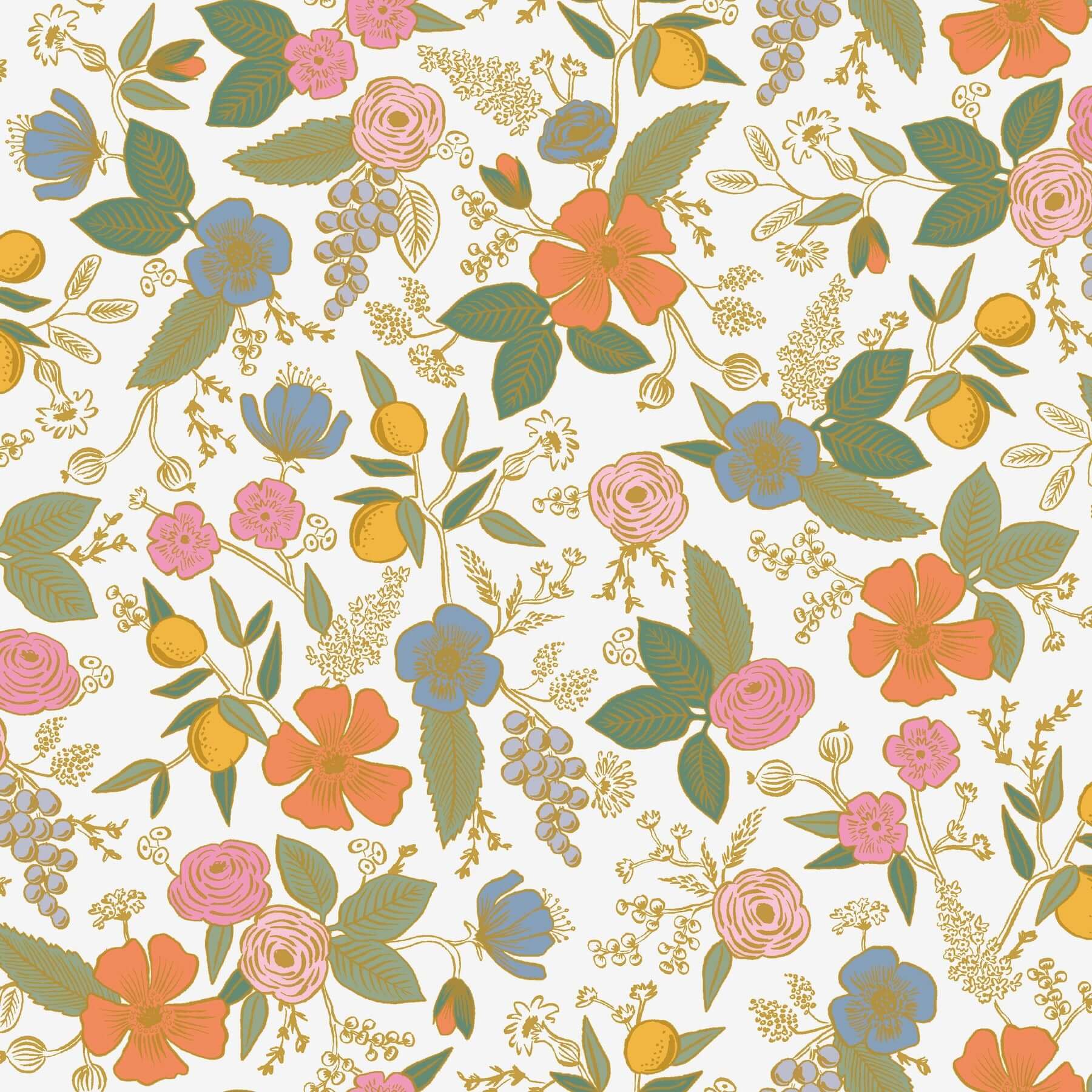 York  Rifle Paper Co. Premium Peel & Stick Wallpaper  Colette Peel + Stick Wallpaper- Rose Multi PSW1533RL