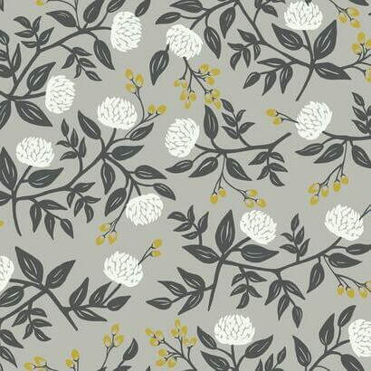 York  Rifle Paper Co. Wallcoverings  Peonies Wallpaper- Grey RI5152