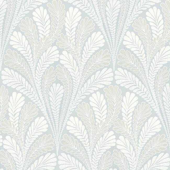 York  Spray and Stick Wallpaper™  Shell Damask Wallpaper- Blue DM5021