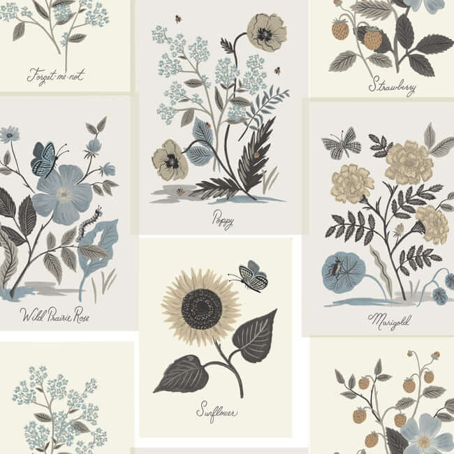 York  Rifle Paper Co.  Botanical Prints Wallpaper- Linen RP7336