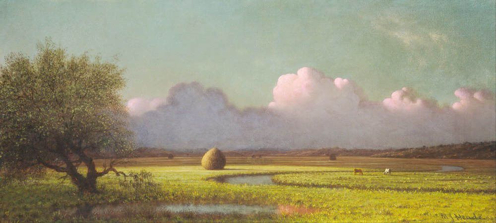 Affresco Классические пейзажи Martin Johnson Heade, Sunlight and Shadow The Newbury Marshes