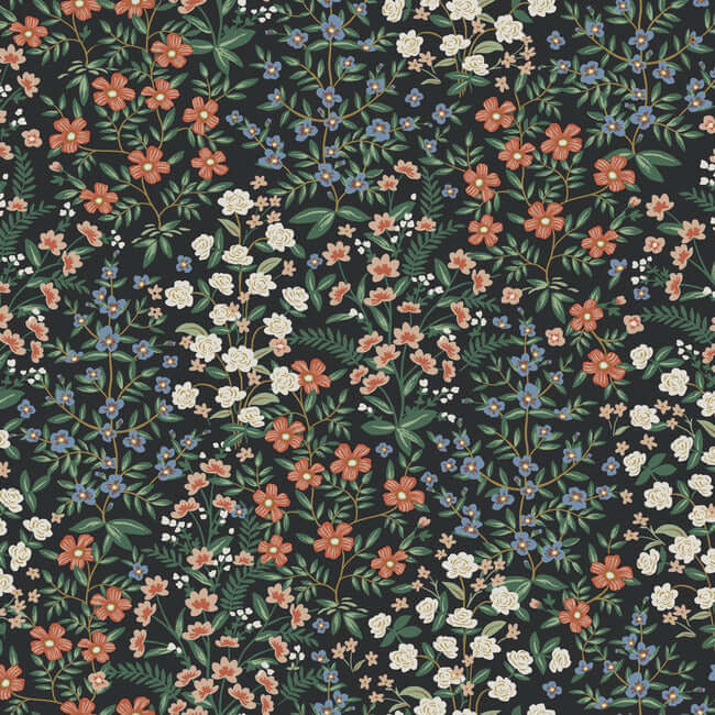 York  Rifle Paper Co.  Wildwood Garden Wallpaper- Black RP7378