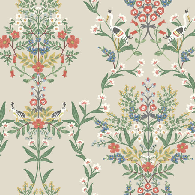 York  Rifle Paper Co.  Luxembourg Wallpaper- Linen Multi RP7327