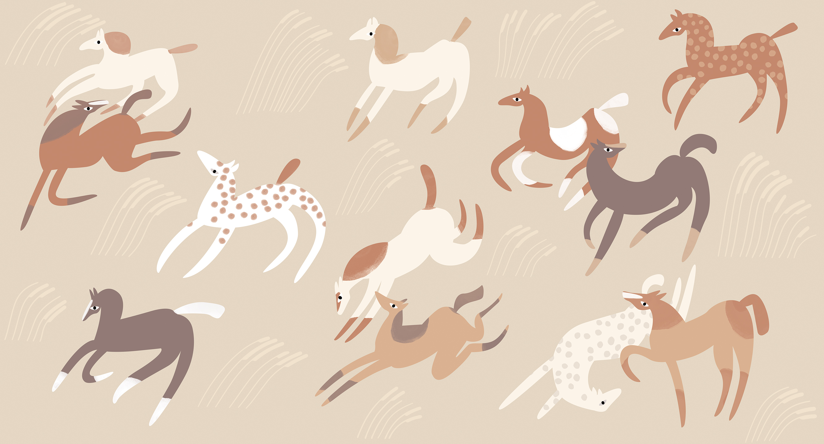 266813 Creativille Скачущие лошади