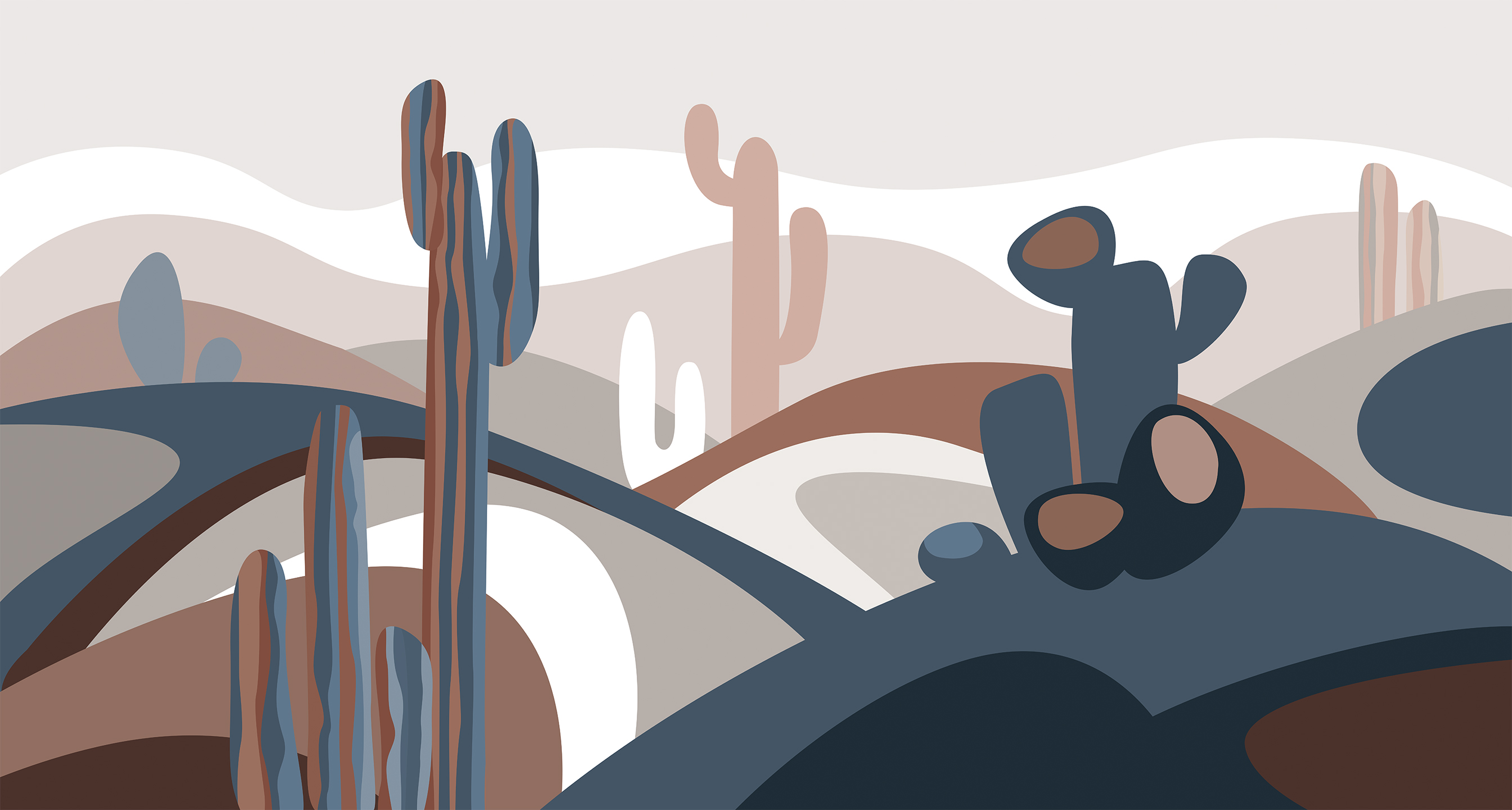 255702 Creativille Пейзаж с кактусами