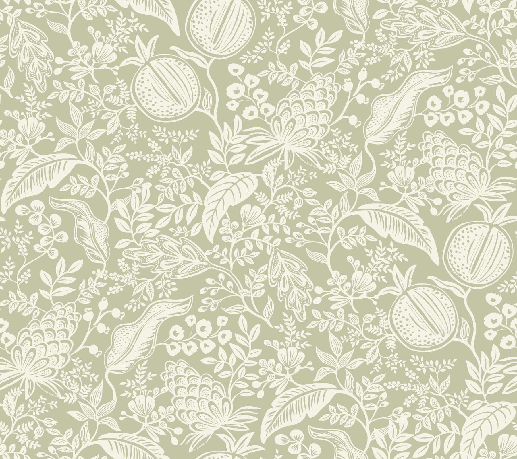 York  Rifle Paper Co. Wallcoverings  Pomegranate Wallpaper- Pistachio PSW1630RL