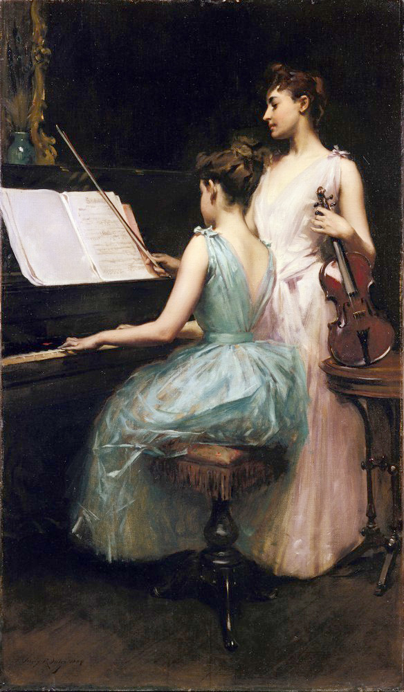 Affresco Жанровые сцены Irving Ramsay Wiles, The Sonata