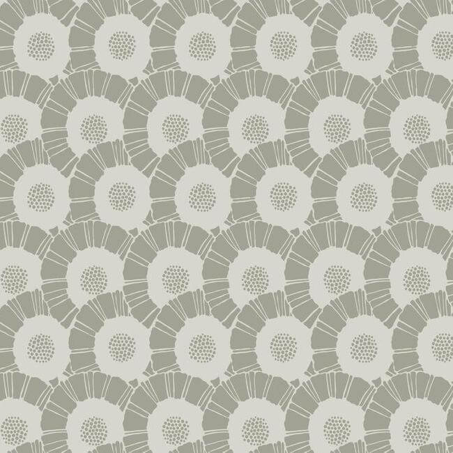 York  Antonina Vella Deco  Coco Bloom Wallpaper- Taupe/Gray CA1557