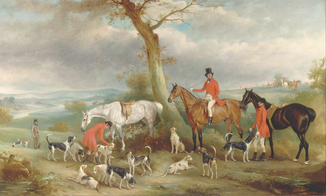 Affresco Сцены охоты John Ferneley, Thomas Wilkinson with the Hurworth Foxhounds