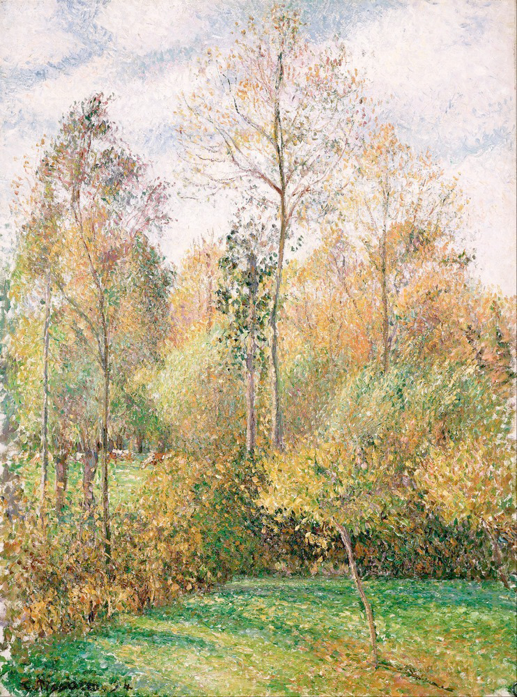 Affresco Импрессионисты и постимпрессионисты Camille Pissarro, Automne Peupliers Eragny Autumn Poplars Eragny