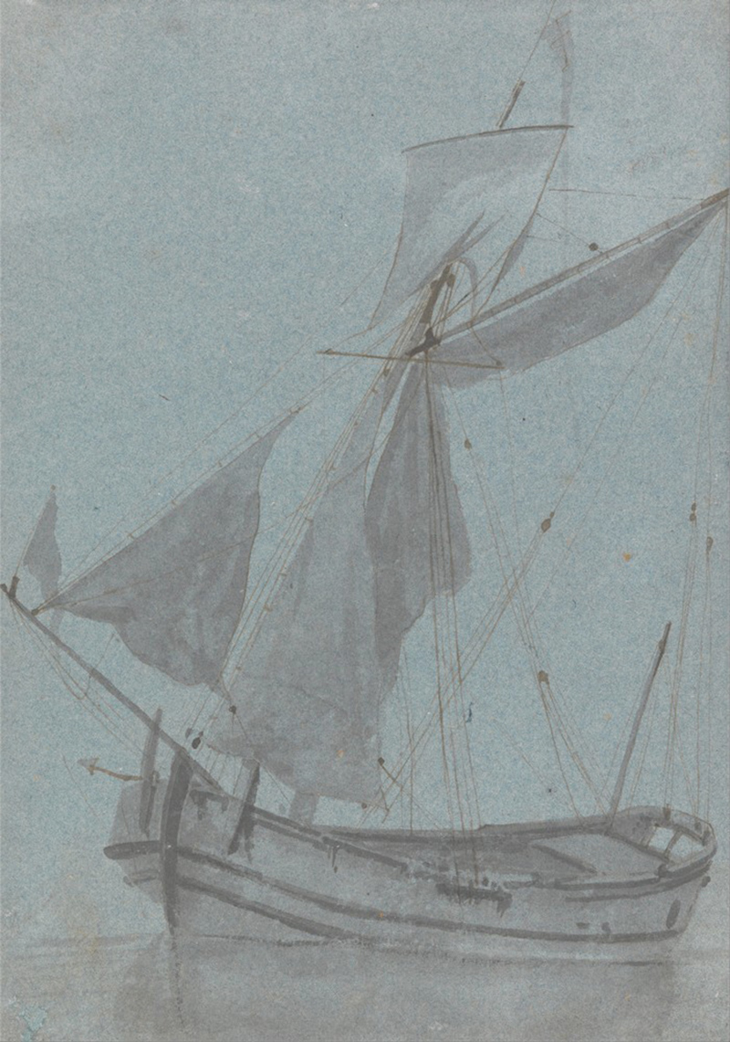 Affresco Морские пейзажи Samuel Scott, A Coastal Barge