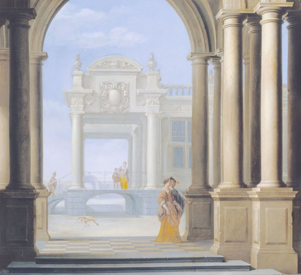 Affresco Классические пейзажи Van Delen Dirck, The Entrance to a Palace