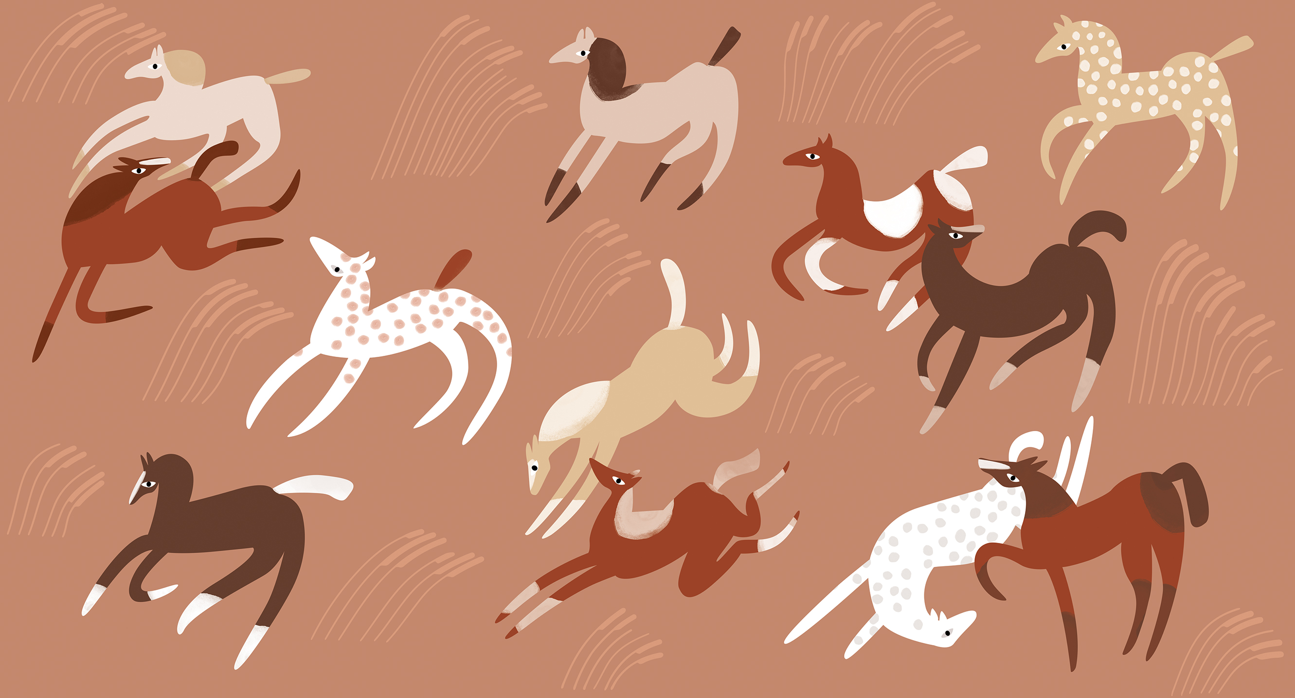 266805 Creativille Скачущие лошади