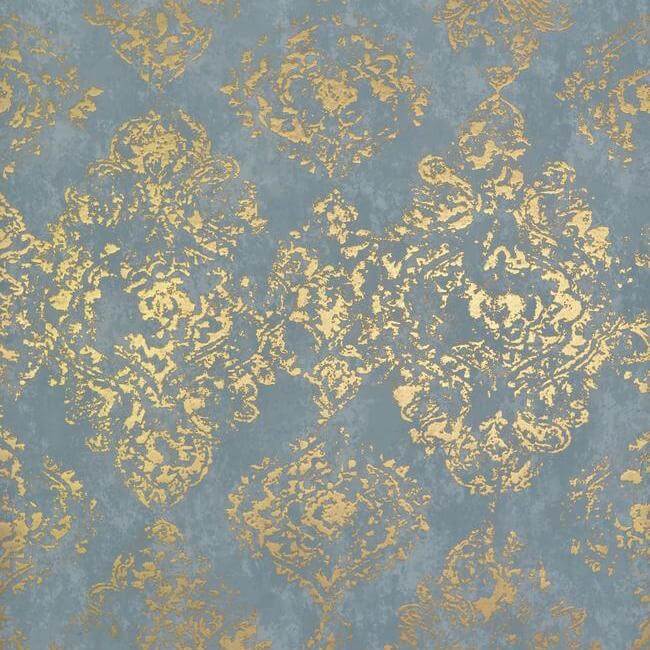 York  Antonina Vella Wallpaper  Stargazer Wallpaper- Blue/Gold NW3565