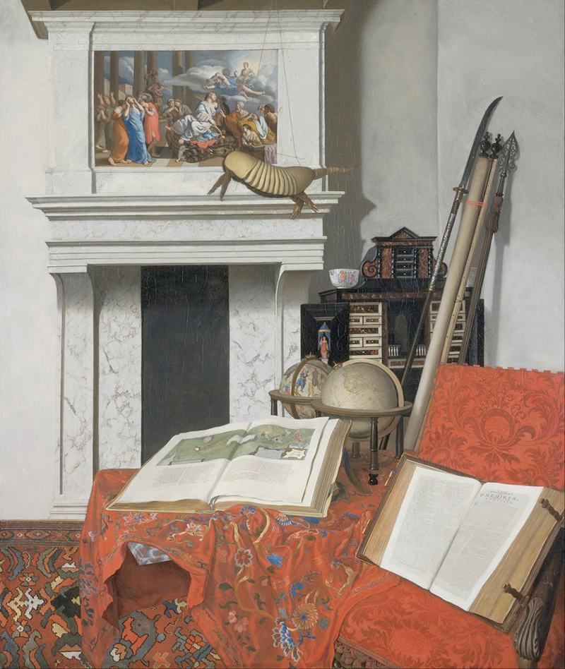 Affresco Натюрморт Jan van der Heyden, Room Corner with Curiosities