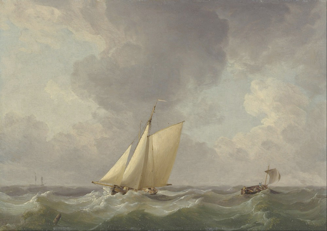 Affresco Морские пейзажи Charles Brooking, Cutter in a Strong Breeze