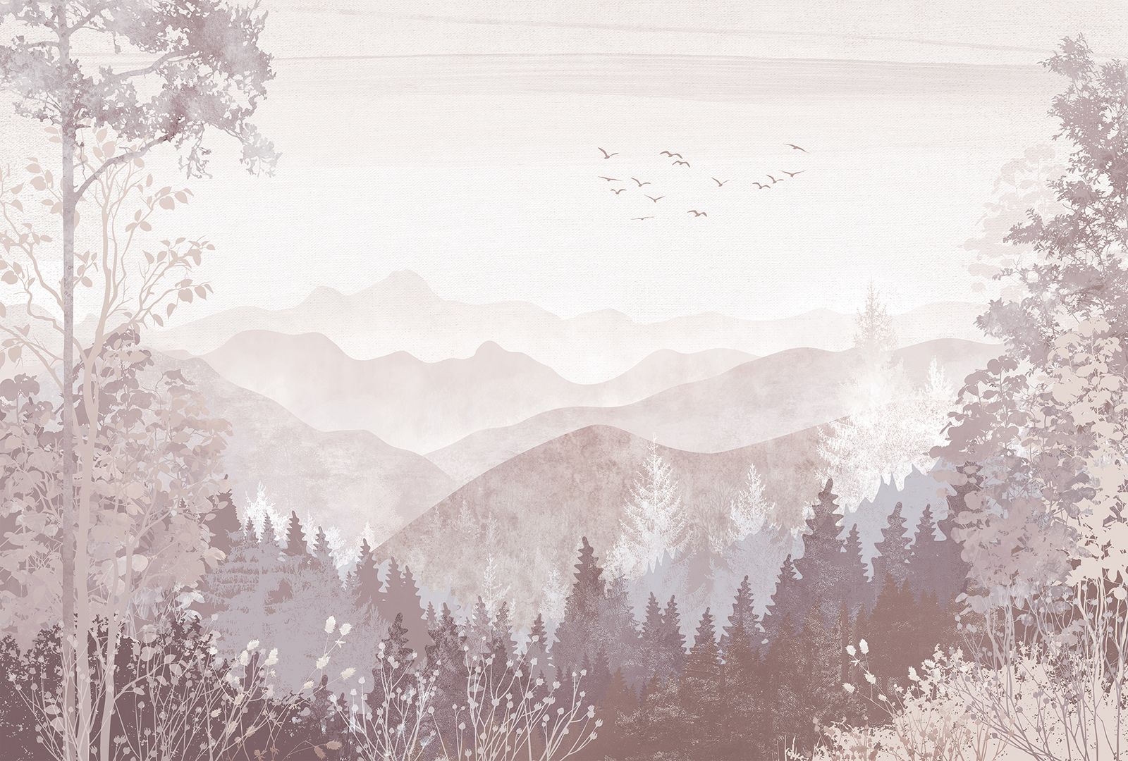 515353 Creativille деревья на фоне гор в стиле гранж