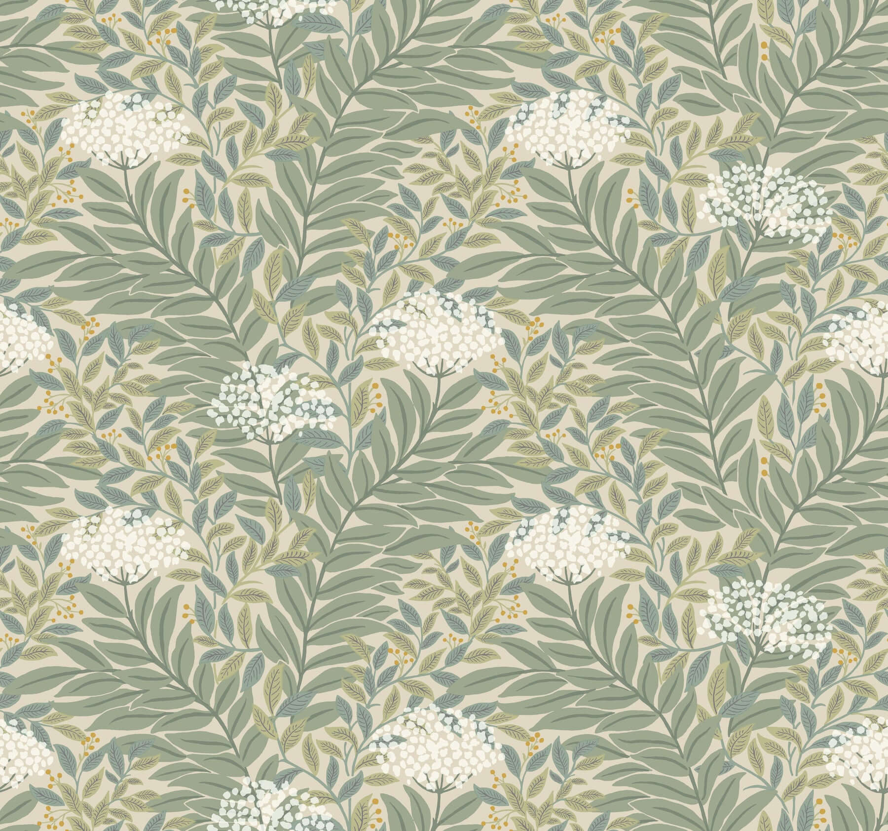 York  Color of the Year — Patina 2026  Highgrove Wallpaper- Linen RF7502