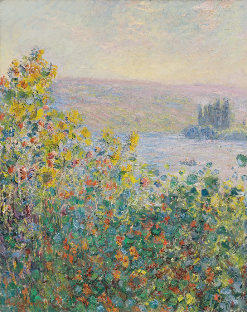 Affresco Импрессионисты и постимпрессионисты Claude Monet, Flower Beds at Vetheuil