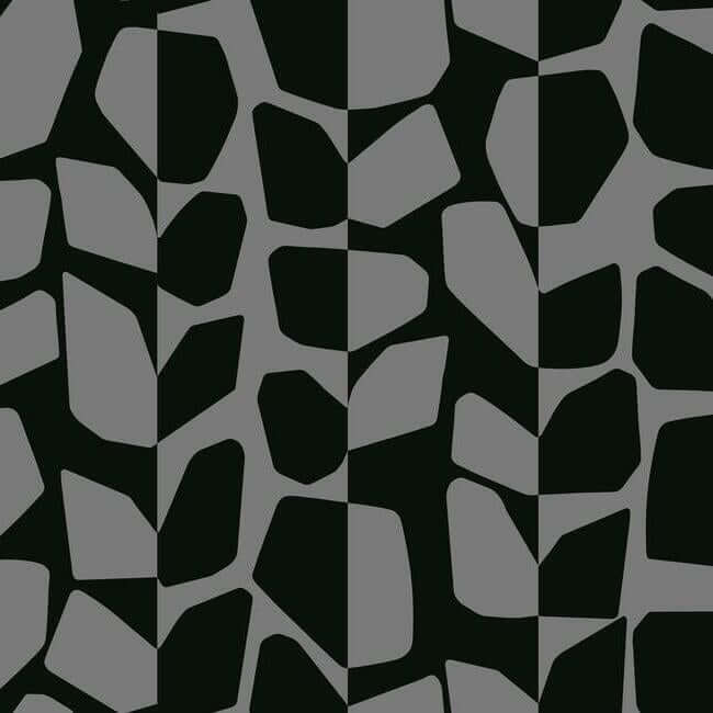 York  Geometric Wallpaper  Primitive Vines Wallpaper- Metallic/Black BW3894
