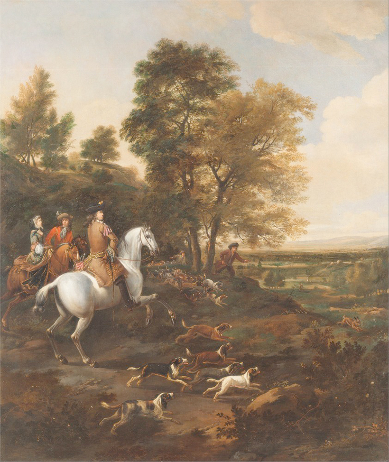Affresco Сцены охоты Jan Wyck, Hare Hunting