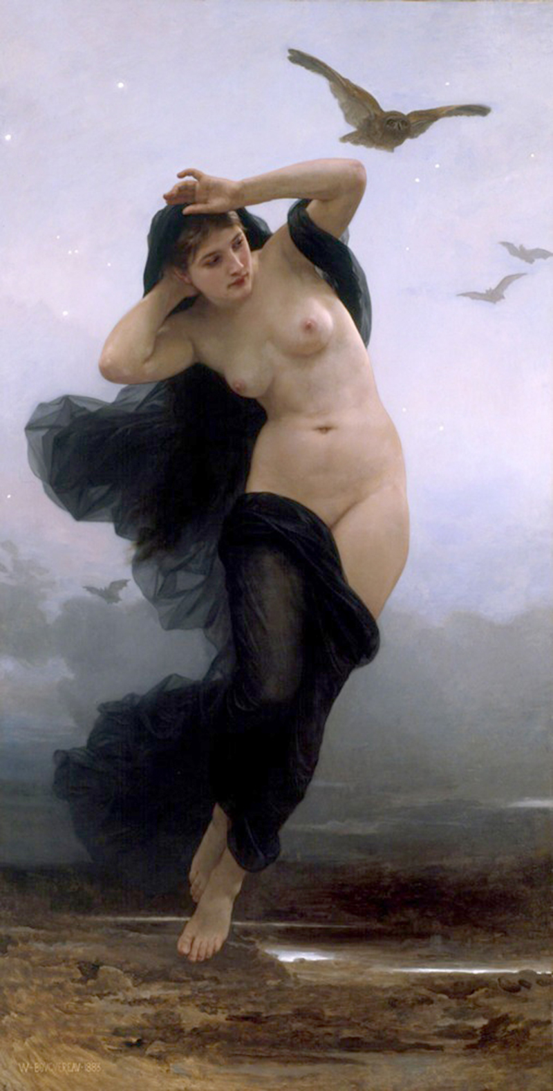 Affresco Античные сюжеты William Adolphe Bouguereau  La Nuit