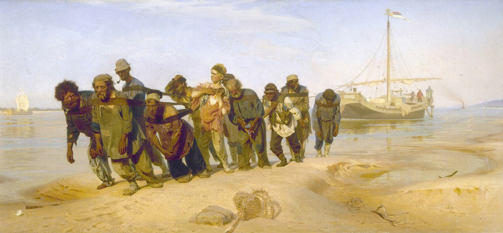 Affresco Жанровые сцены Ilya Repin, Barge Haulers on the Volga