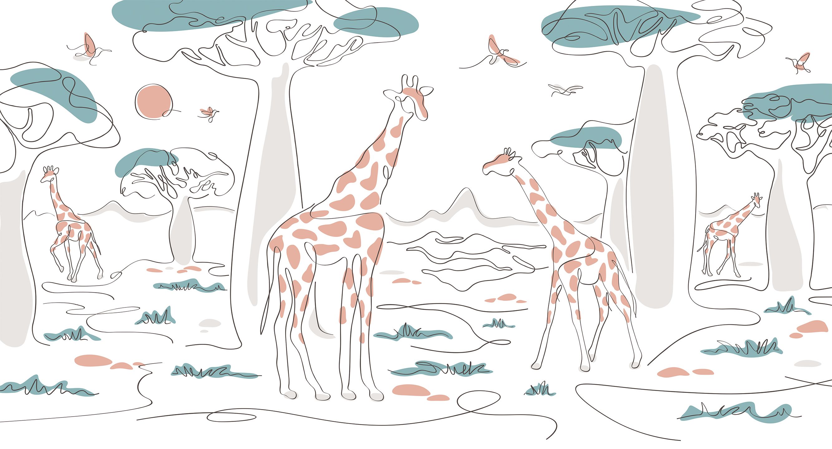 267017 Creativille Жирафы в саванне