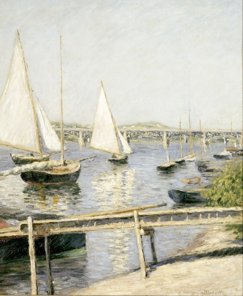 Affresco Импрессионисты и постимпрессионисты Gustave Caillebotte, Sailing Boats at Argenteuil