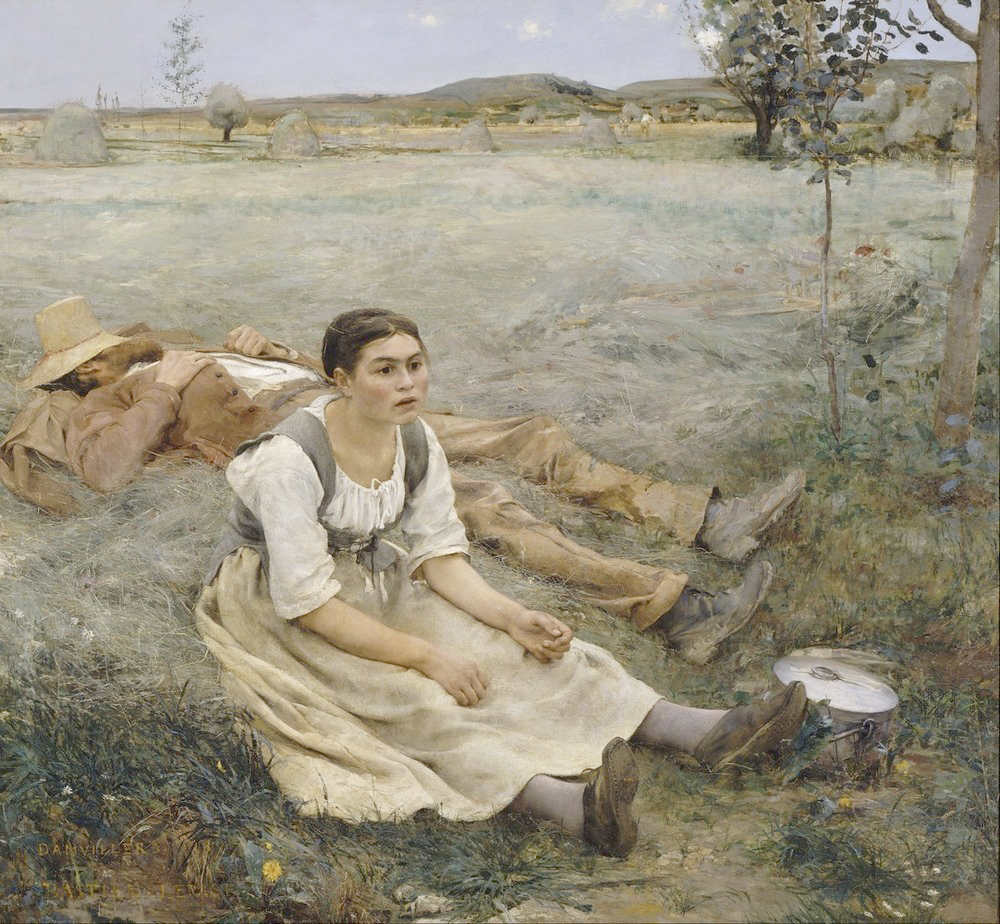 Affresco Жанровые сцены Jules Bastien Lepage, Hay making