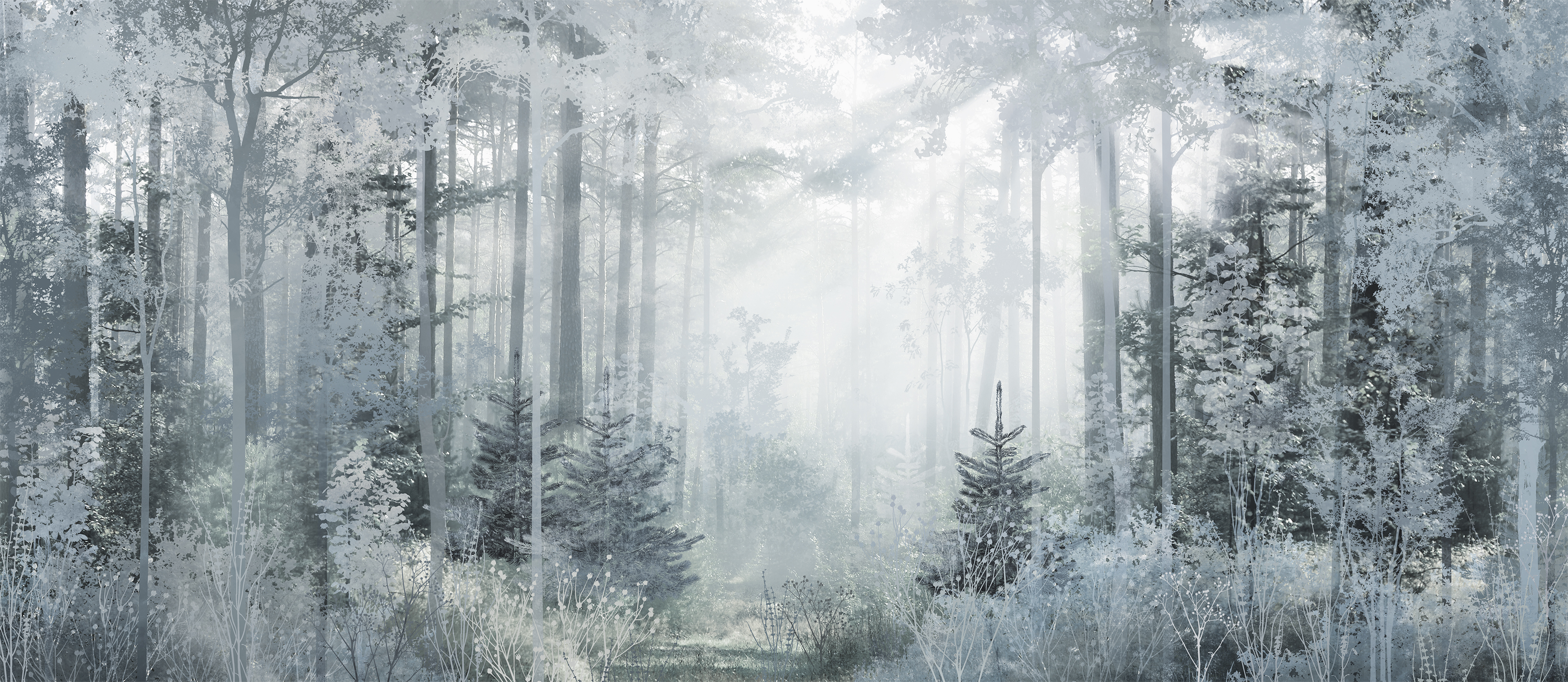 490204 Creativille солнце в сосновом лесу