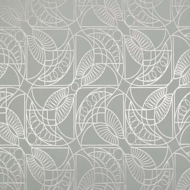 York  Antonina Vella Wallpaper  Cartouche Wallpaper- Blue/Silver NW3527