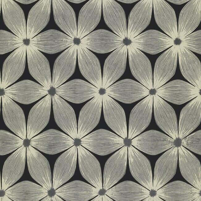 York  Candice Olson Modern Artisan Second Edition  Everlasting Wallpaper- Black/Silver CI2305