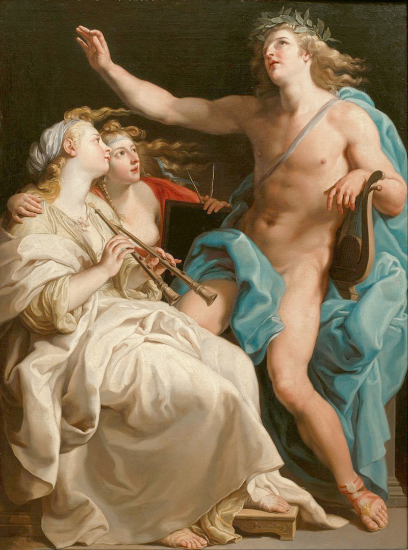 Affresco Античные сюжеты Pompeo Batoni Apollo and two Muses