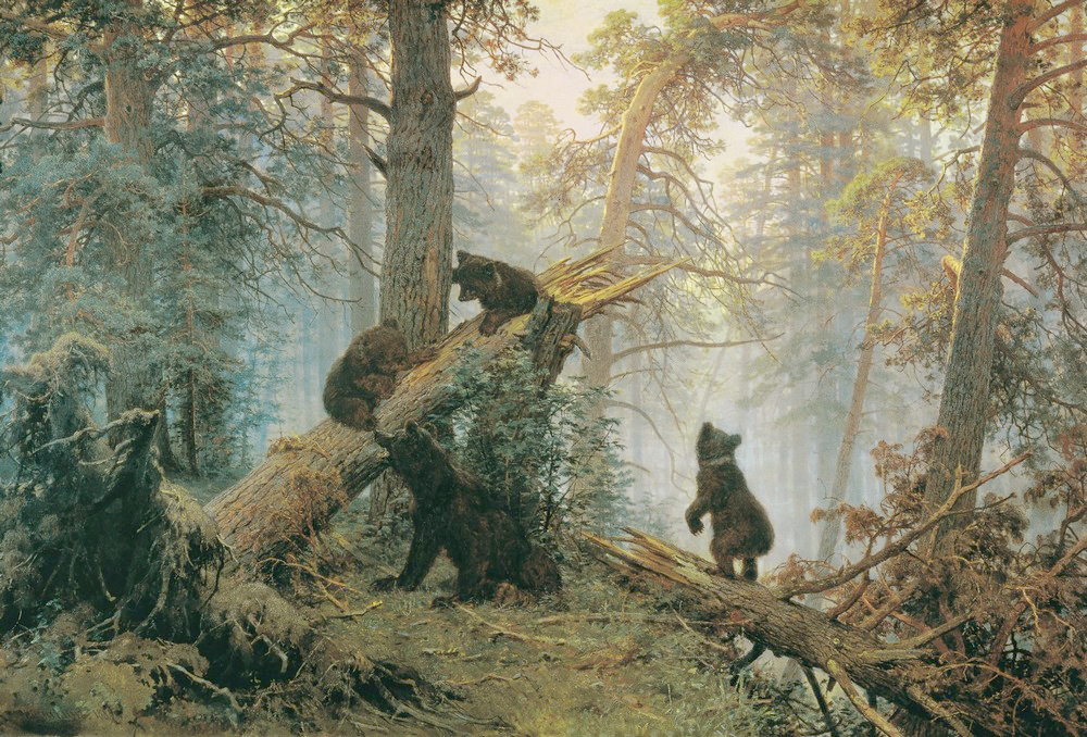 Affresco Картины с животными Shishkin Ivan, Morning in a Pine Forest