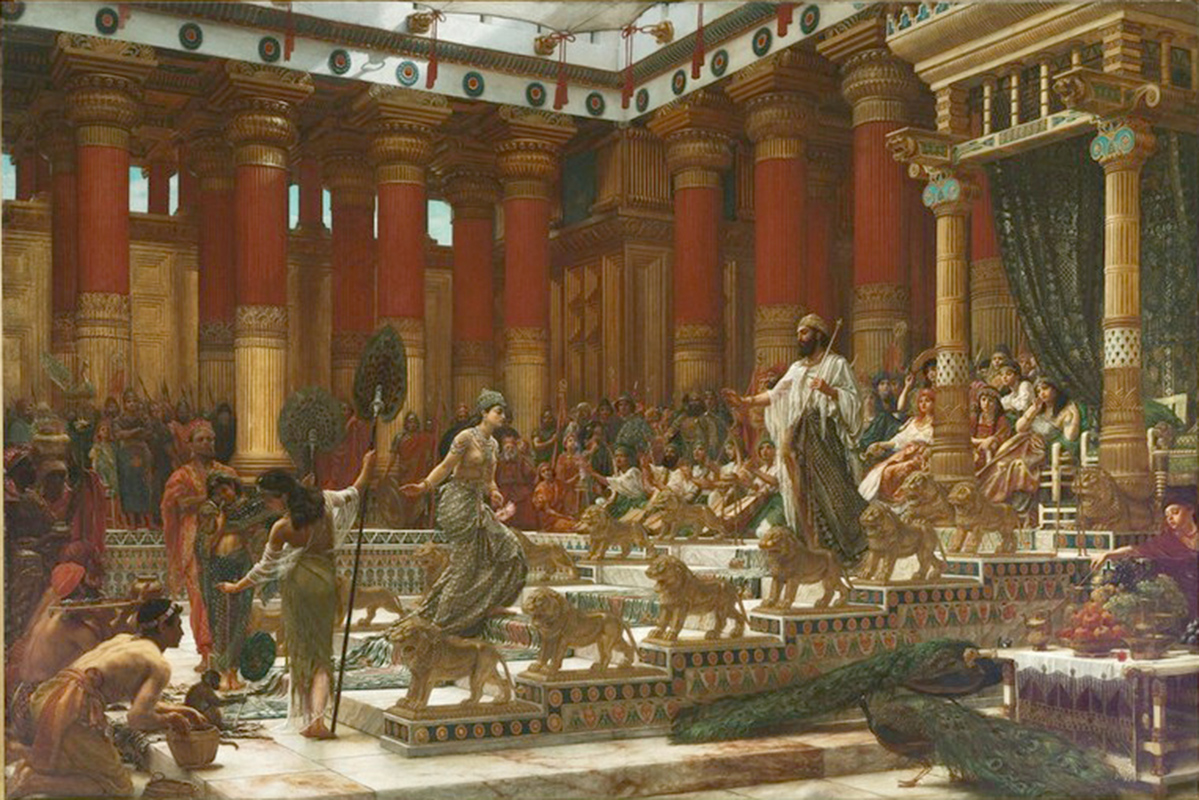Affresco Античные сюжеты Sir Edward John Poynter The visit of the Queen of Sheba to King Solomon